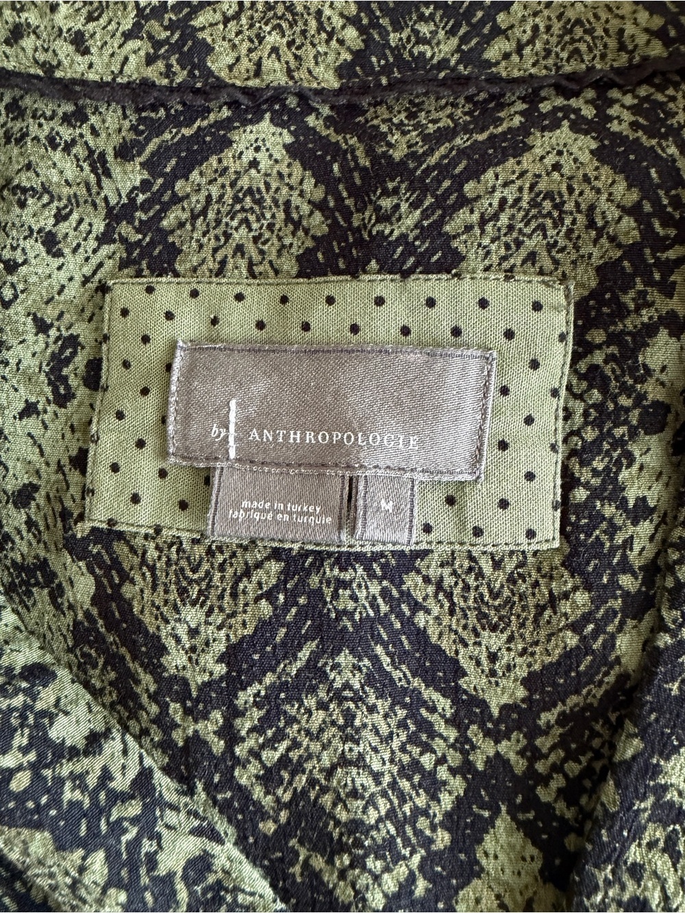 Anthropologie Rachel Snakeskin Tunic Shift Dress Green Mini - Picture 2 of 6